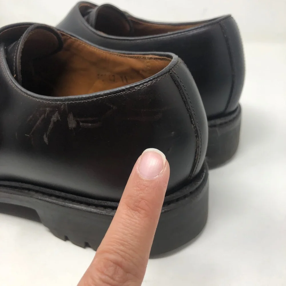 J.Crew Monk Strap Mens 11 Dark Brown Leather Lug Sole Goodyear Welted